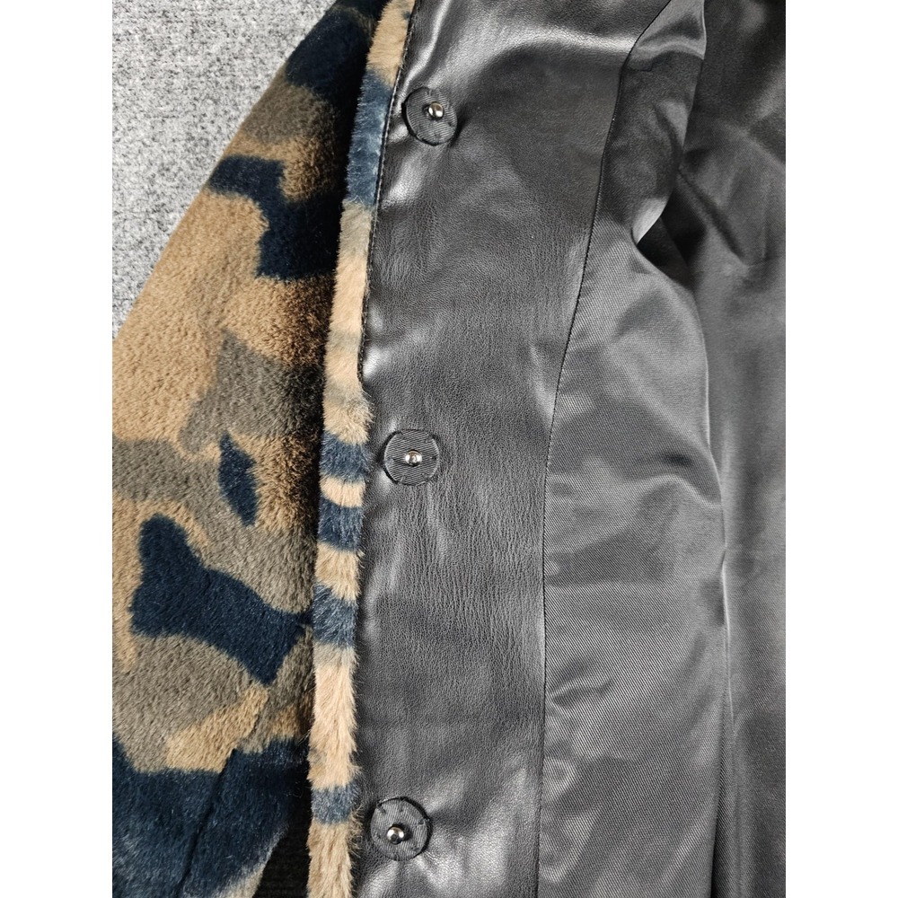 J.McLaughlin Long Teddy Coat Womens Small Camo Faux Fur Lined Winter Jacket - Picture 6 of 12